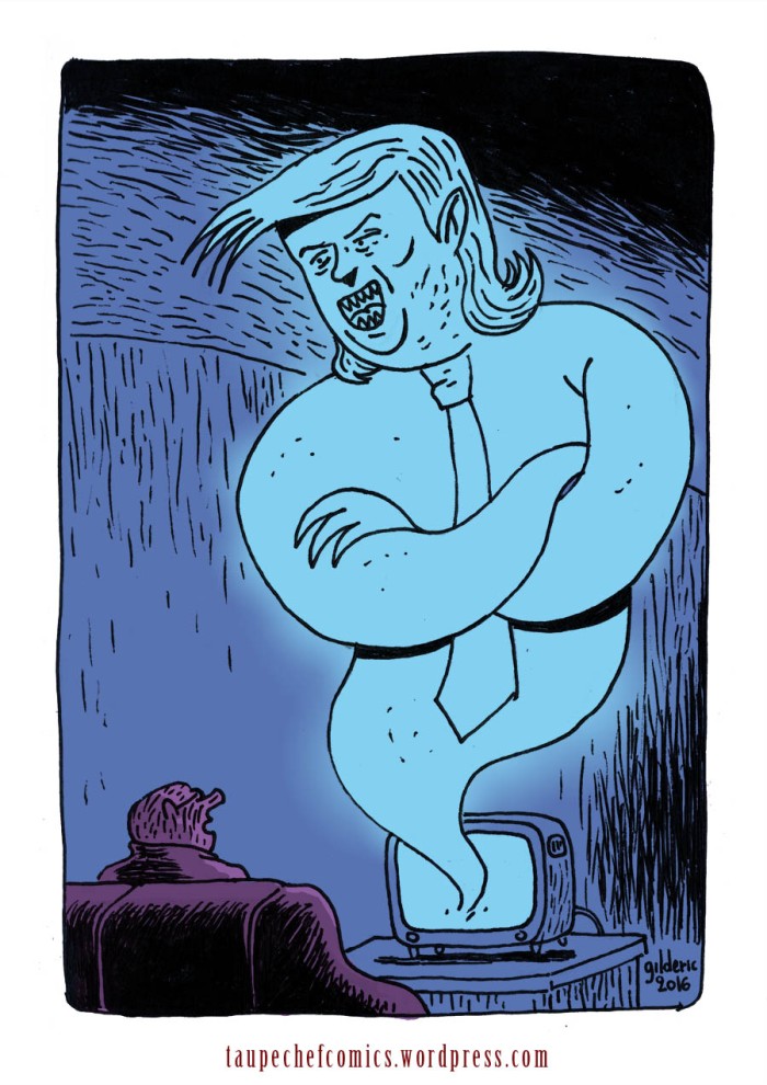Caricature : Donald Trump, mauvais génie de l'Amérique (dessin)