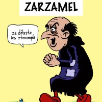 Caricature de Zemmour en Gargamel