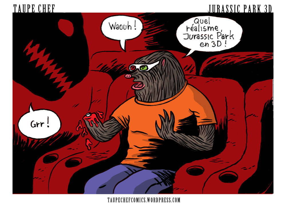 Jurassic Park 3D (version couleur) -dessin humour